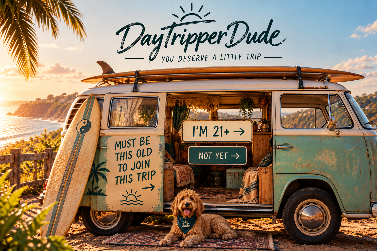 DayTripperDude coastal surf van. Must be this old to join this trip.